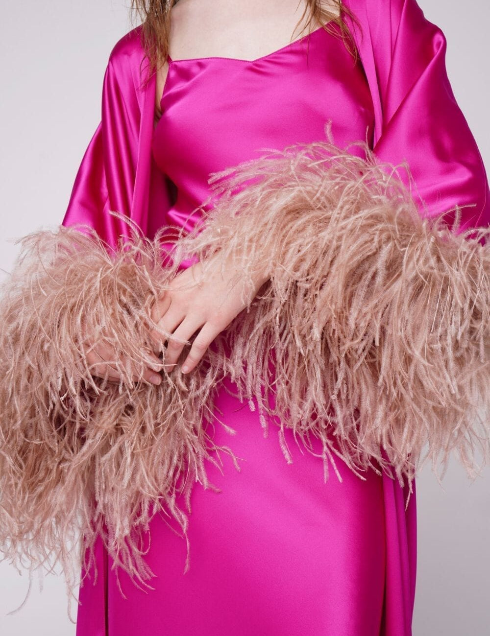 Fuchsia Silk Thalassic Robe Amoralle