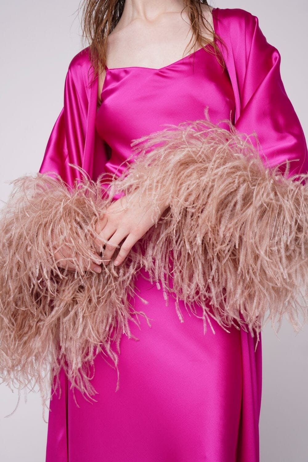  Fuchsia Silk Thalassic Robe Amoralle