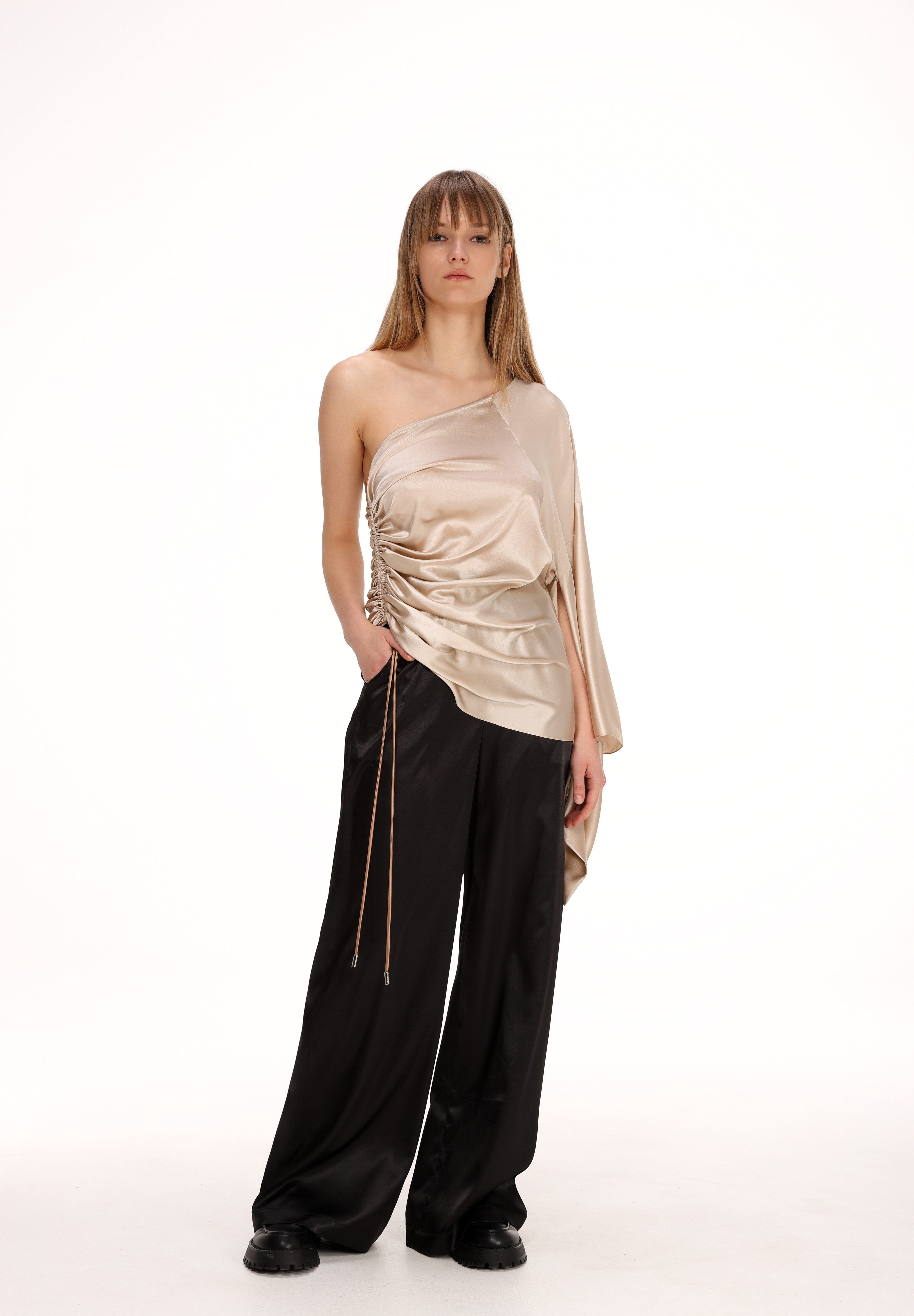  Gathered Silk Blouse Amoralle