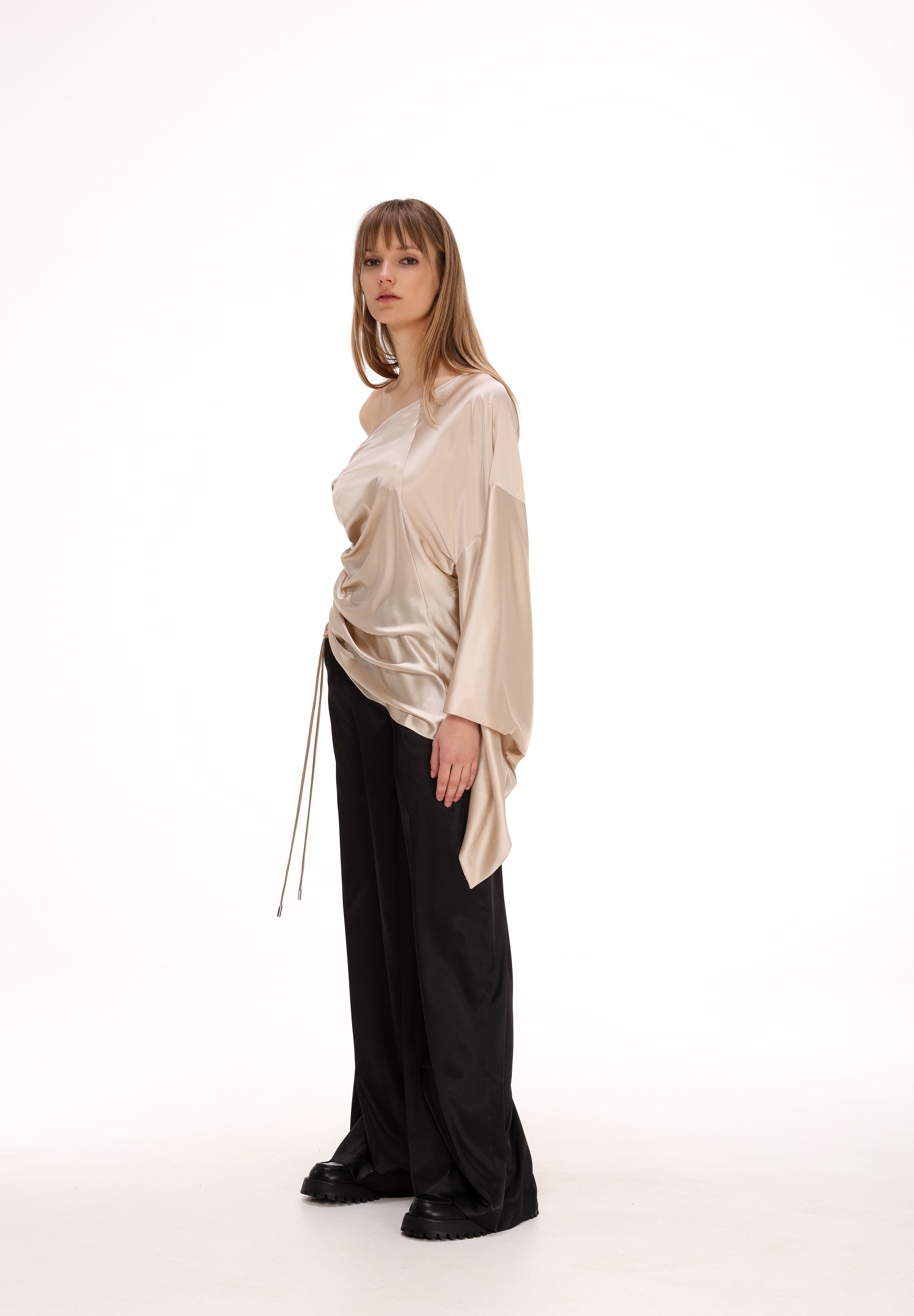  Gathered Silk Blouse Amoralle