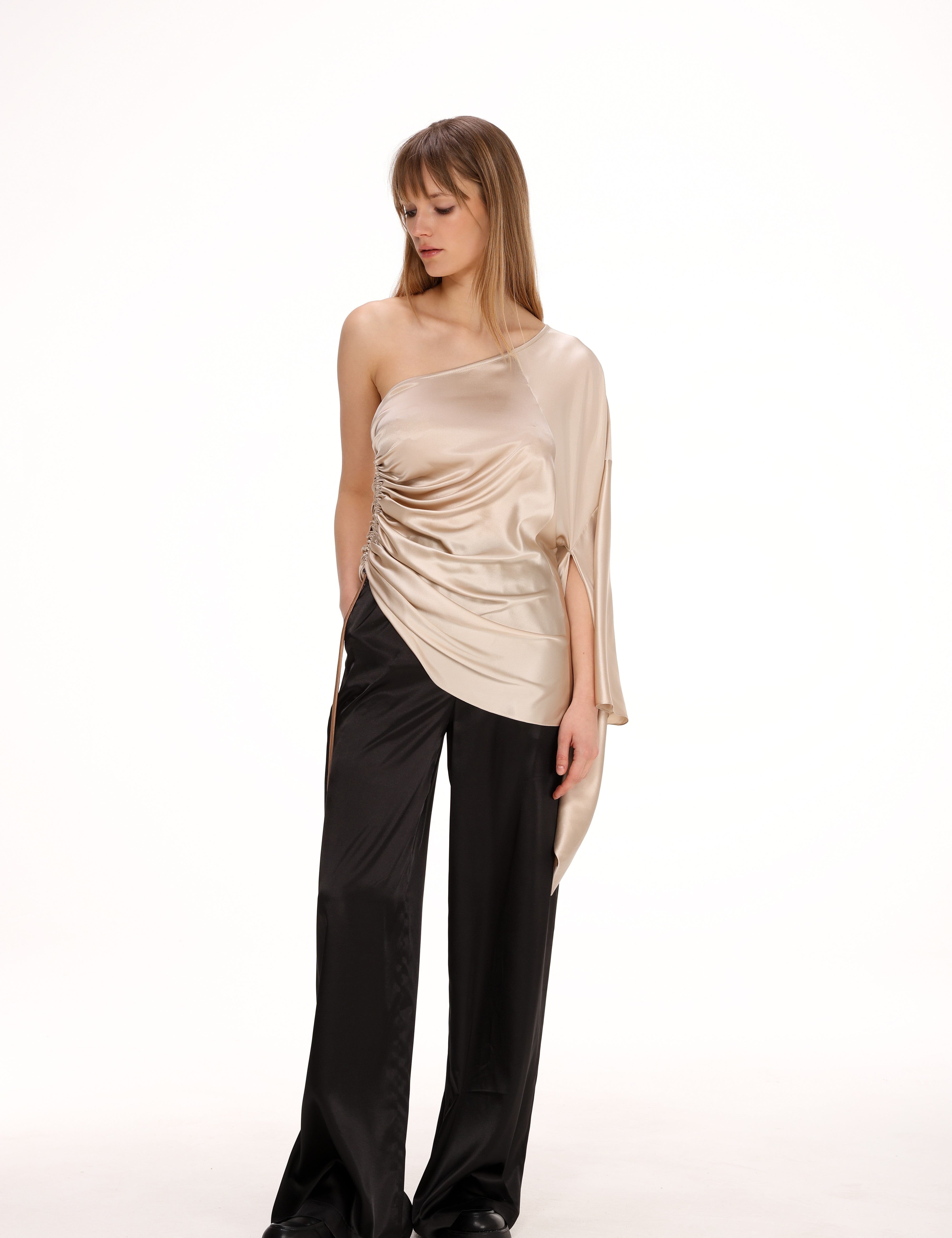  Gathered Silk Blouse Amoralle