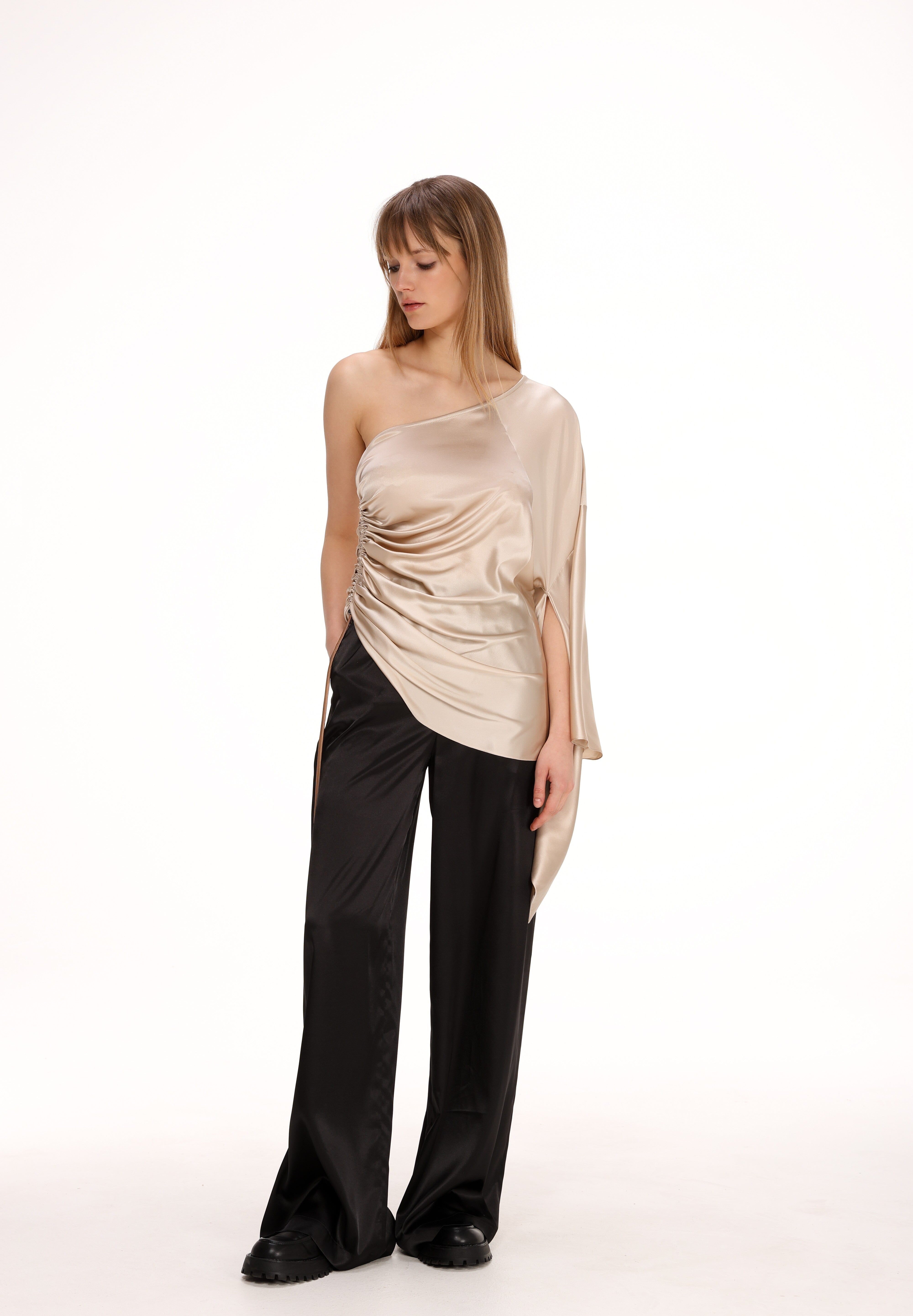  Gathered Silk Blouse Amoralle