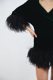  I Love With My Heart Silk Robe Dark Green Product Amoralle