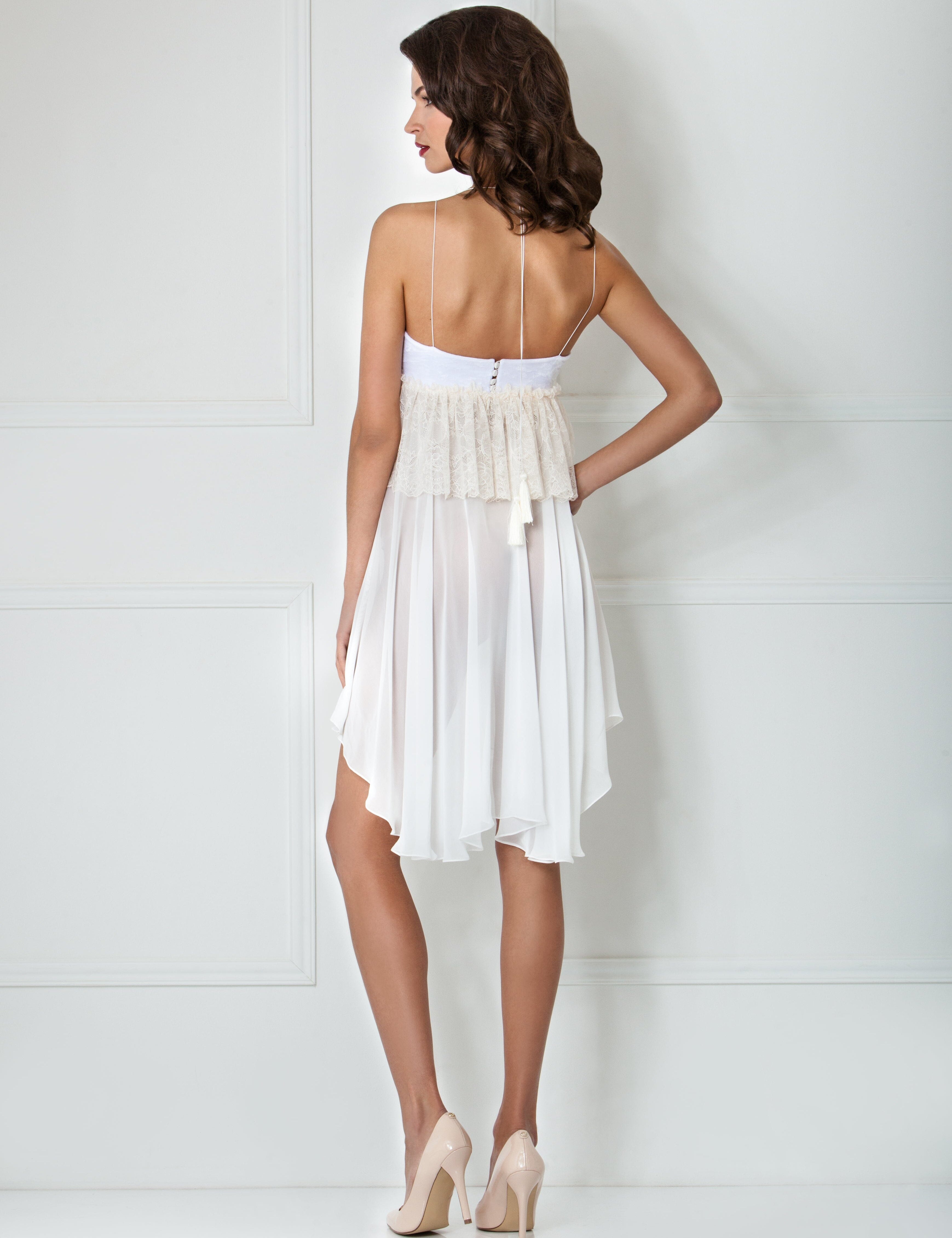  Lace & chiffon Ruffle Slip Product Amoralle