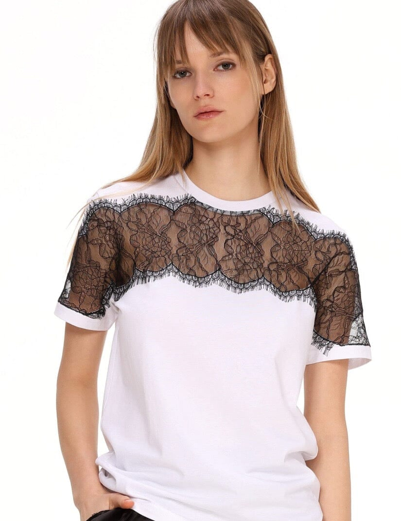  Lace Detail T-shirt Product Amoralle