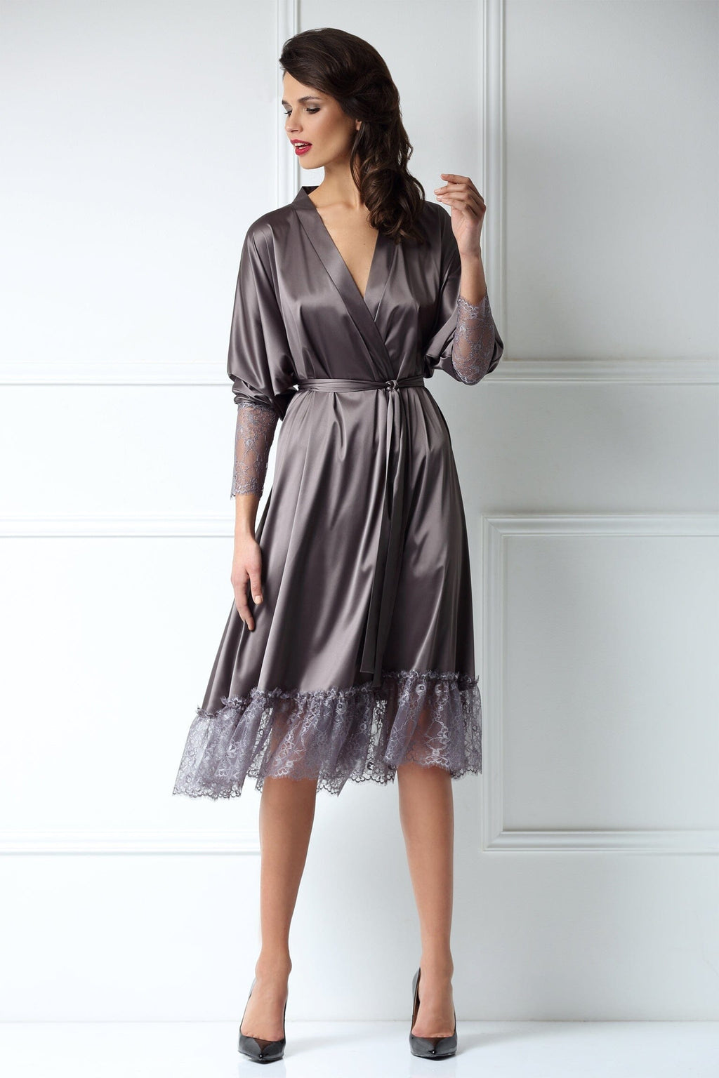 Rosette Ruffle Midi Dress