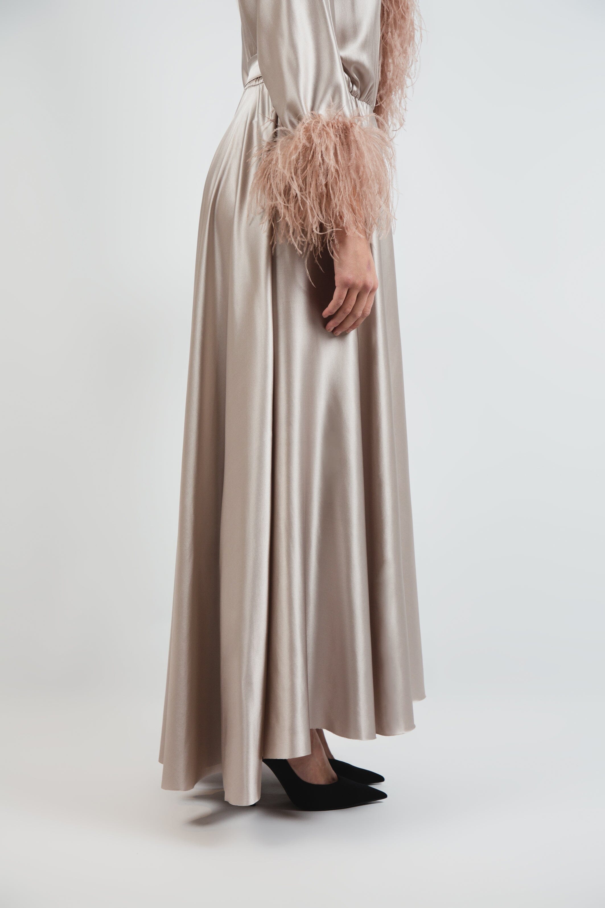  Lift Me Up Silk Robe Beige Product Amoralle