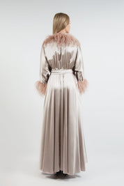  Lift Me Up Silk Robe Beige Product Amoralle