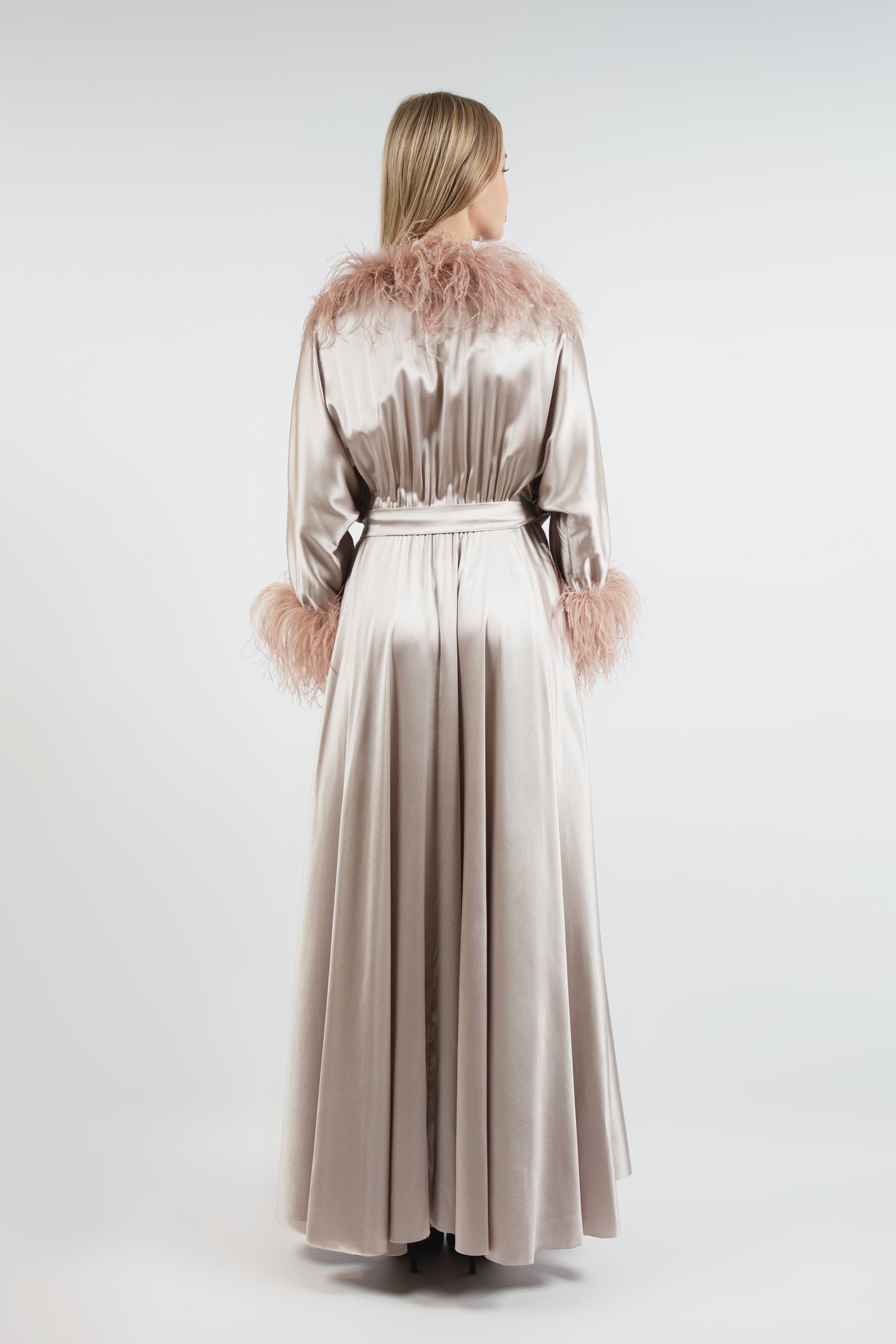  Lift Me Up Silk Robe Beige Product Amoralle