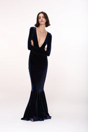  Long-Sleeve Velvet Dress Product Amoralle