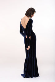  Long-Sleeve Velvet Dress Product Amoralle