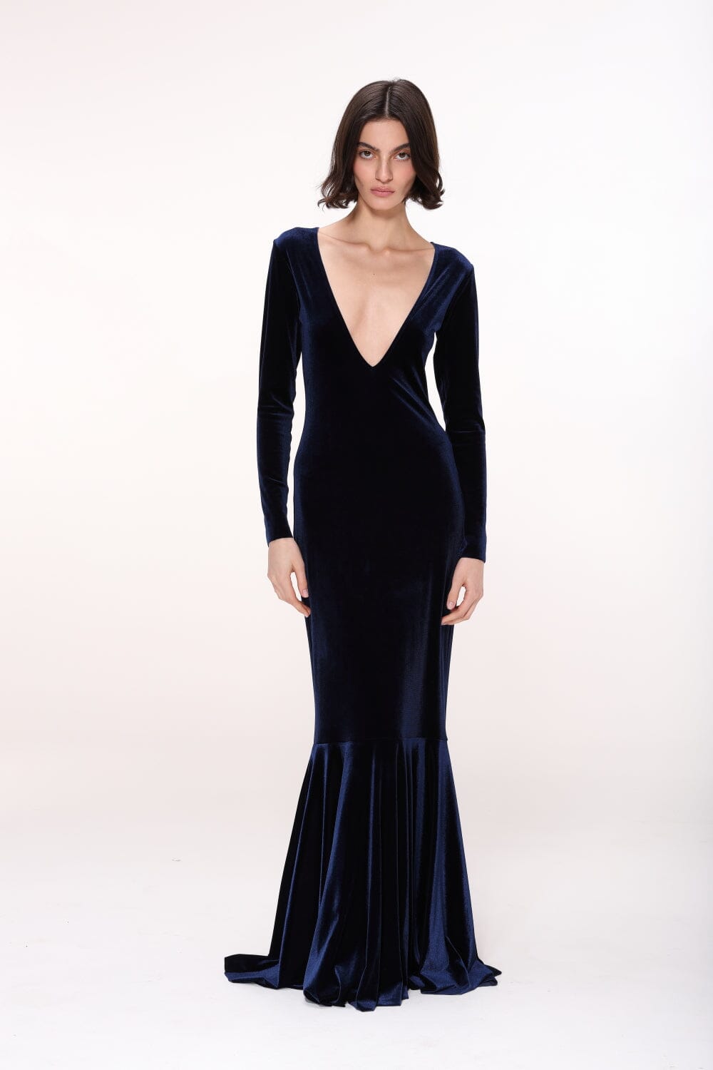  Long-Sleeve Velvet Dress Product Amoralle