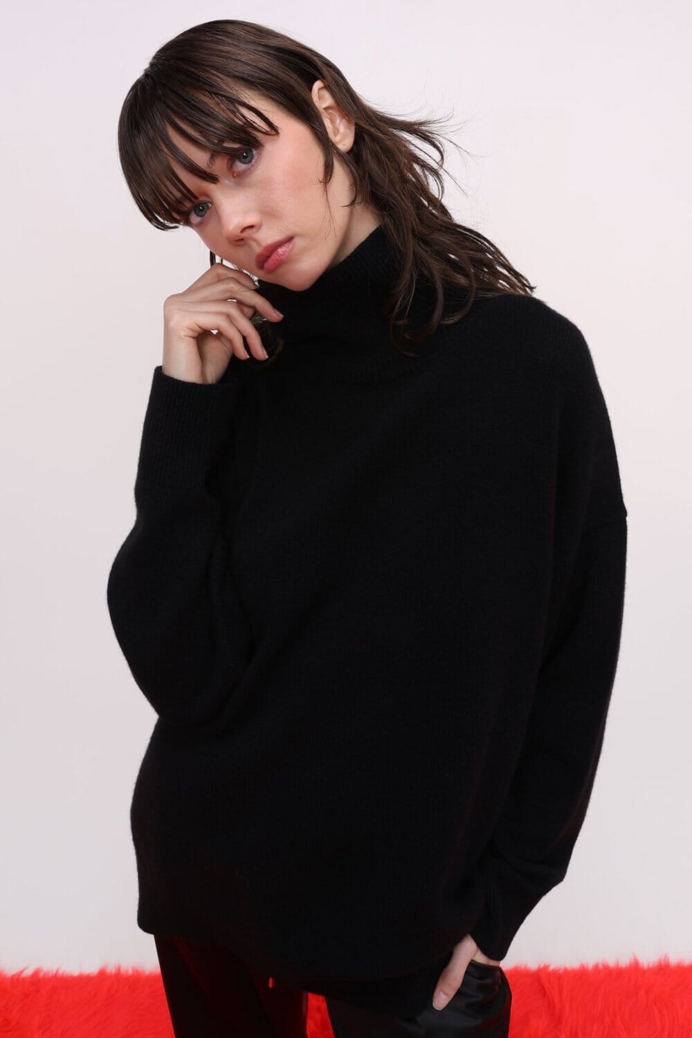  Merino and Cashmere Blend Turtleneck Sweater Product Amoralle