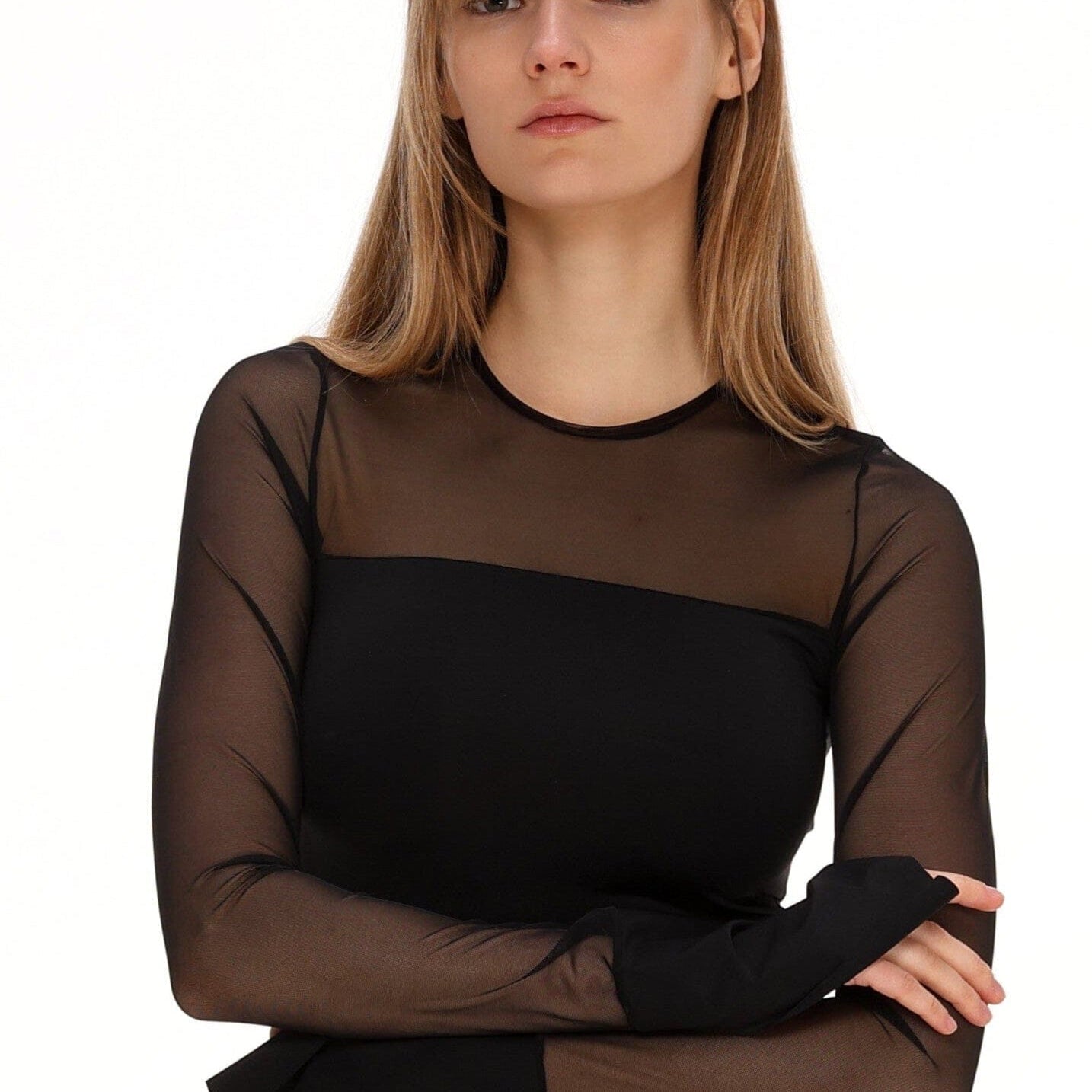  Mesh Sleeve Bodysuit Product Amoralle