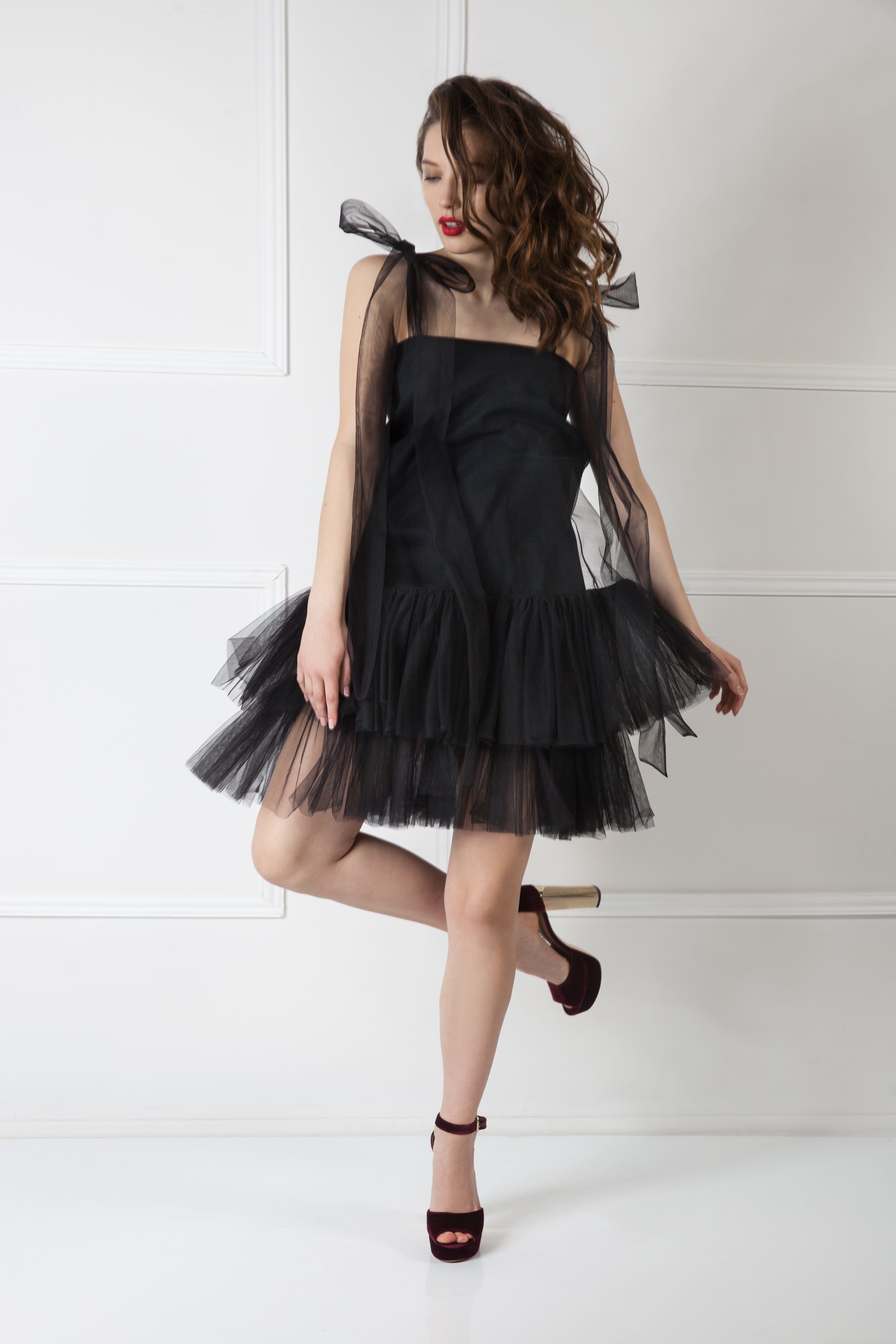  Moon Petal Dress Black Amoralle