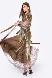  Nostalgia in Silk Olive Robe Product Amoralle