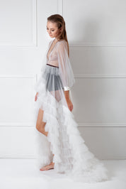  Petal Dusk Robe Ivory Amoralle