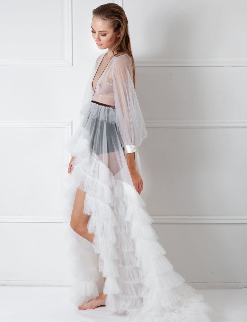  Petal Dusk Robe Ivory Amoralle