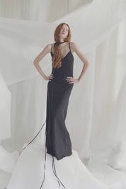 Black Linen Maxi Slip