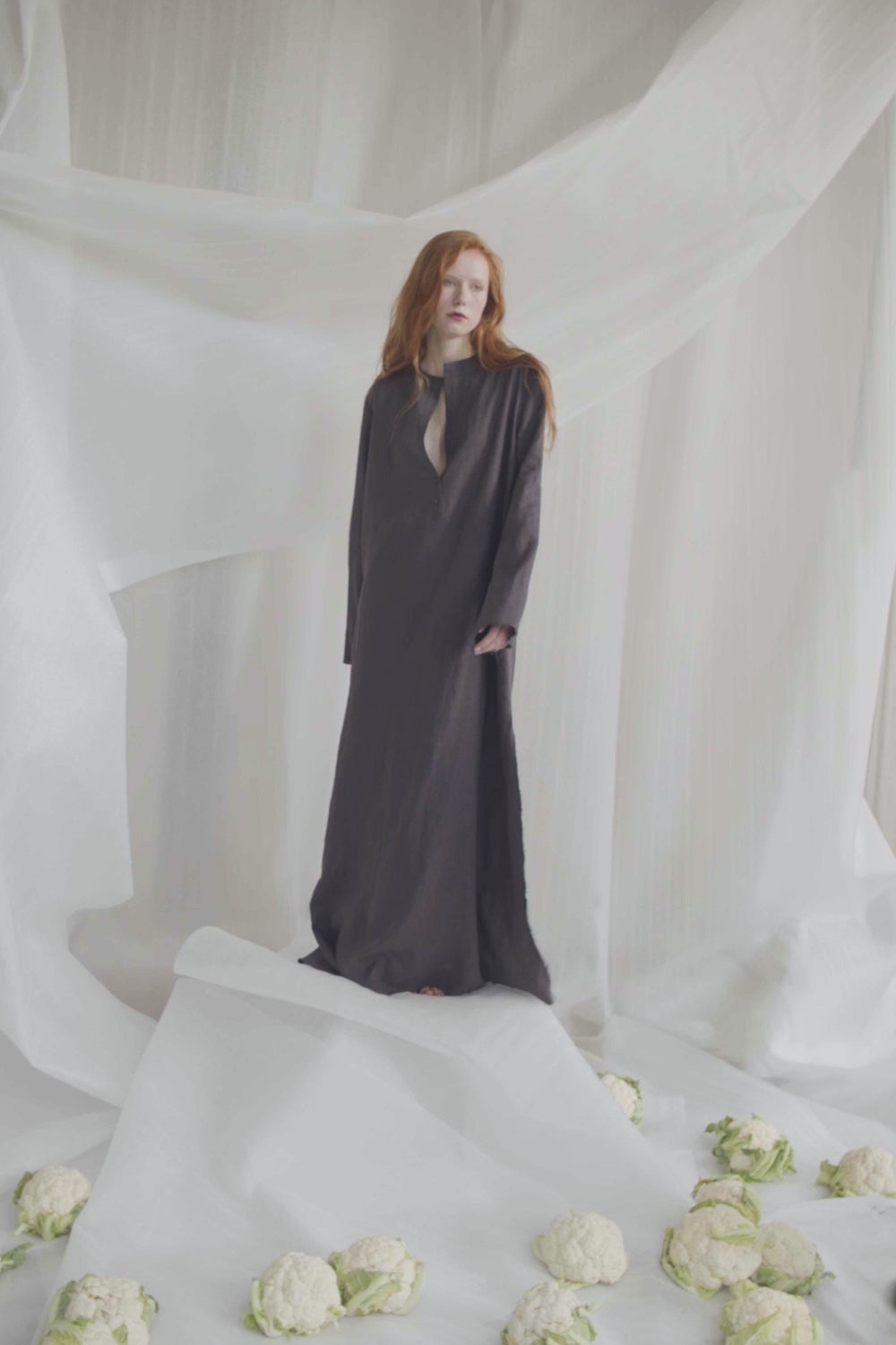 Anthracite Oversized Linen Dress