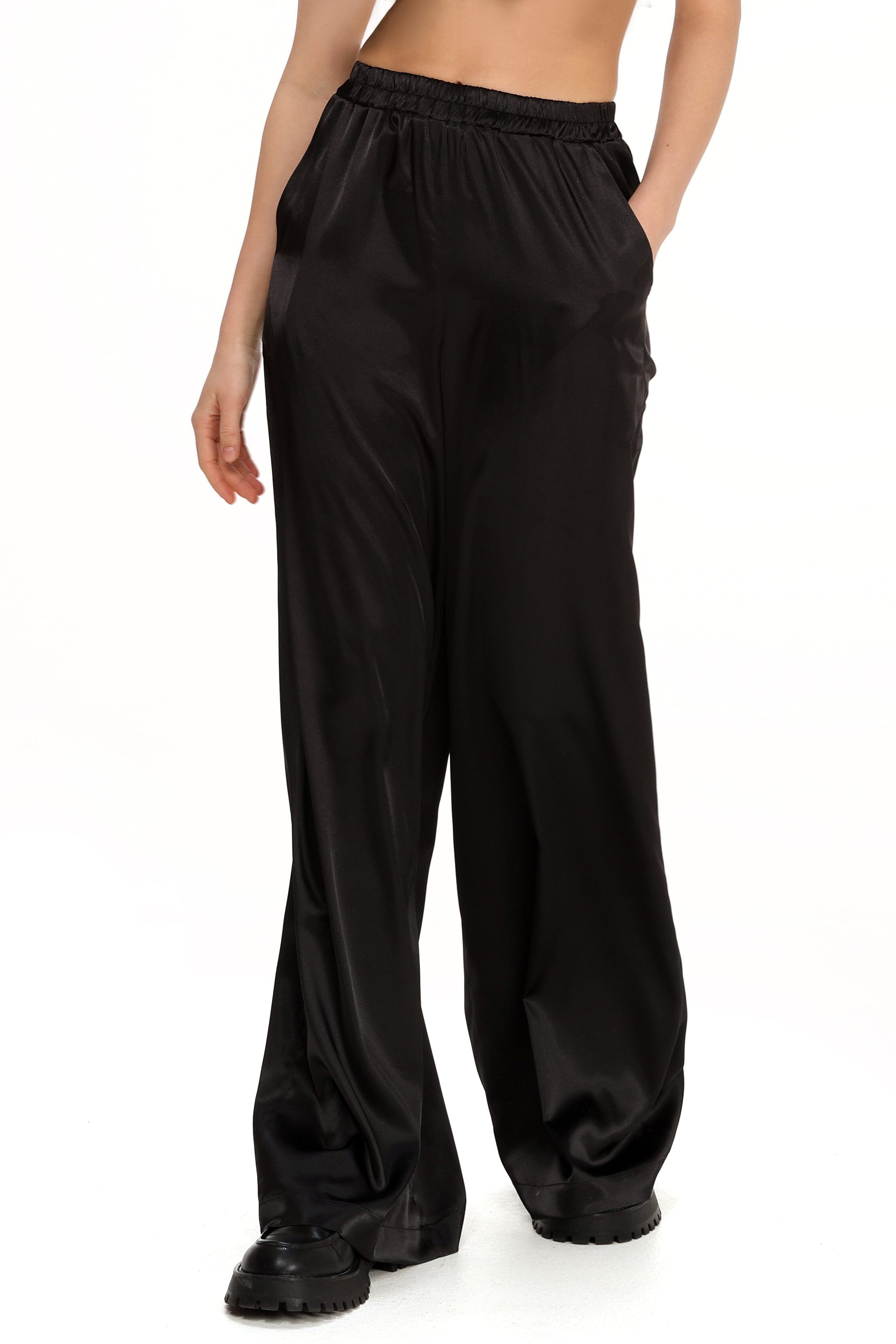  Satin Pants in Black Product Amoralle