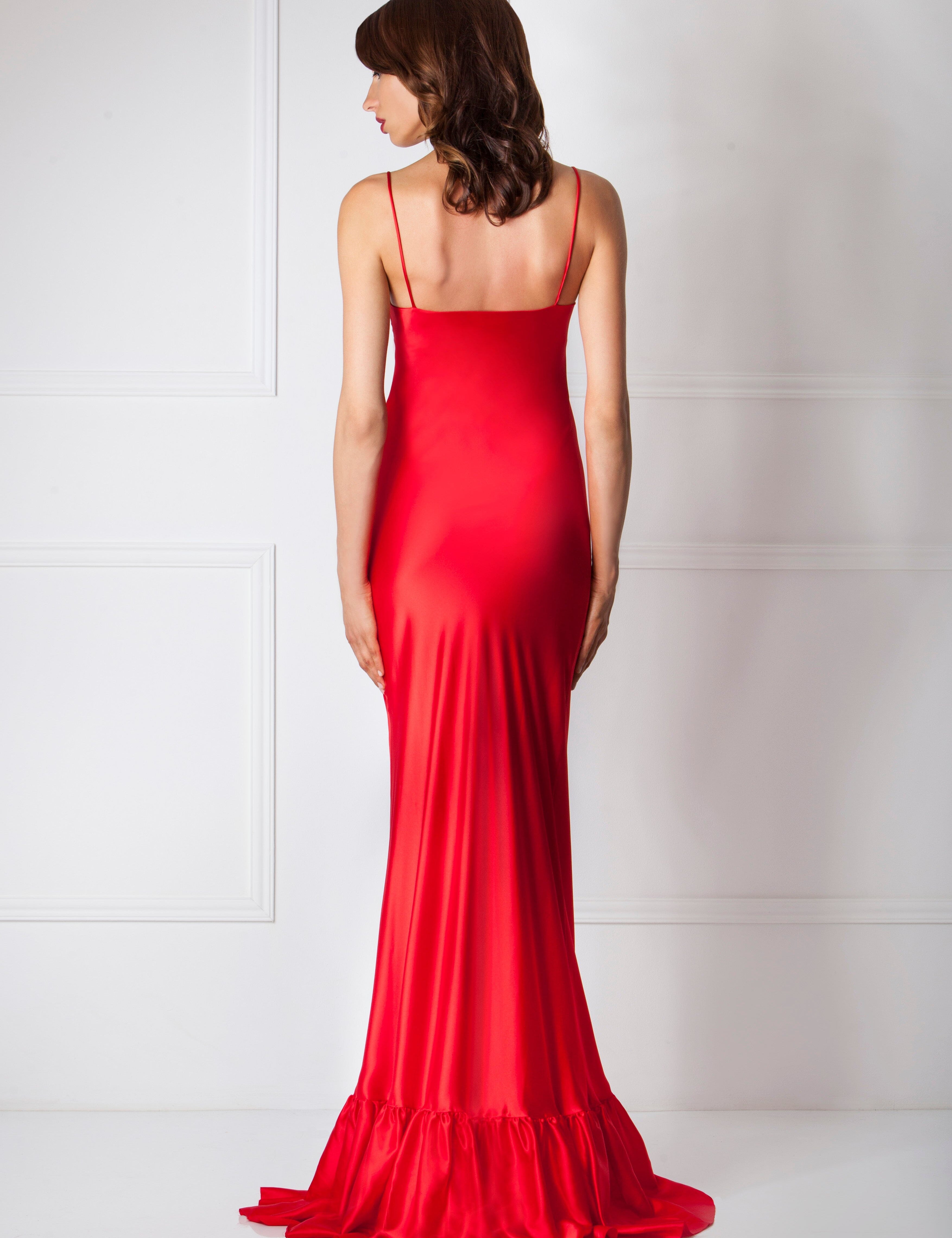 Scarlet Silk Maxi Slip Product Amoralle