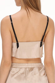  Silk Mini Top in Light Beige Product Amoralle