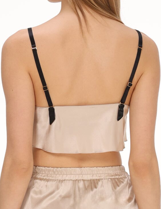  Silk Mini Top in Light Beige Product Amoralle