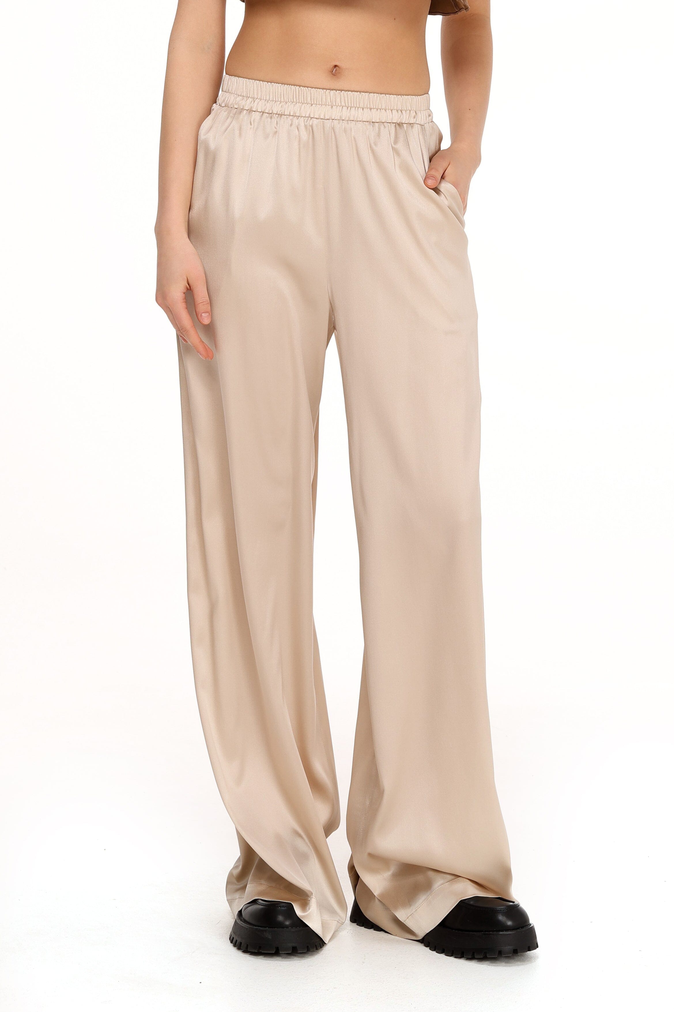  Silk Pants in Light Beige Product Amoralle