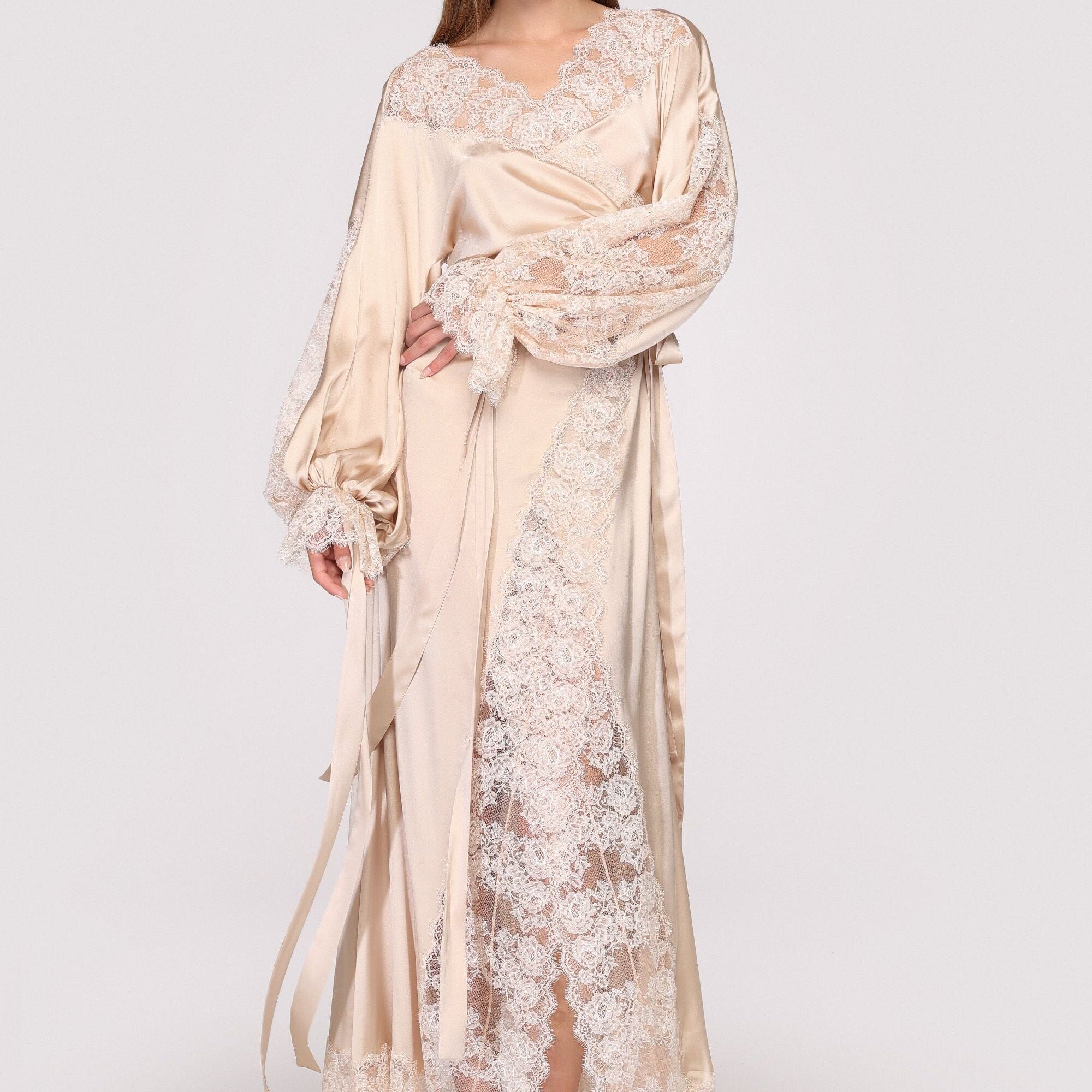  Silk Solstice Soft Gold Robe Product Amoralle