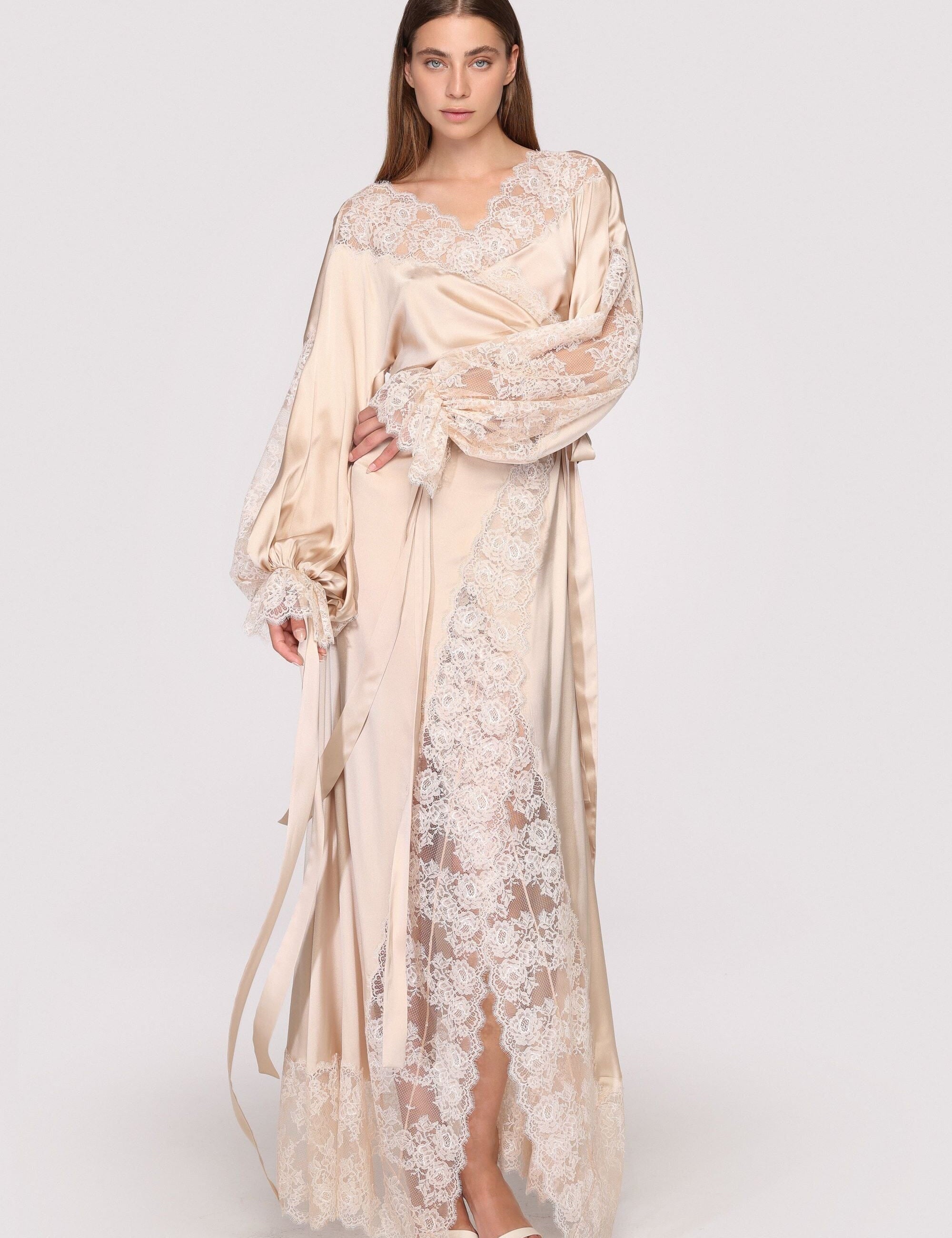  Silk Solstice Soft Gold Robe Product Amoralle