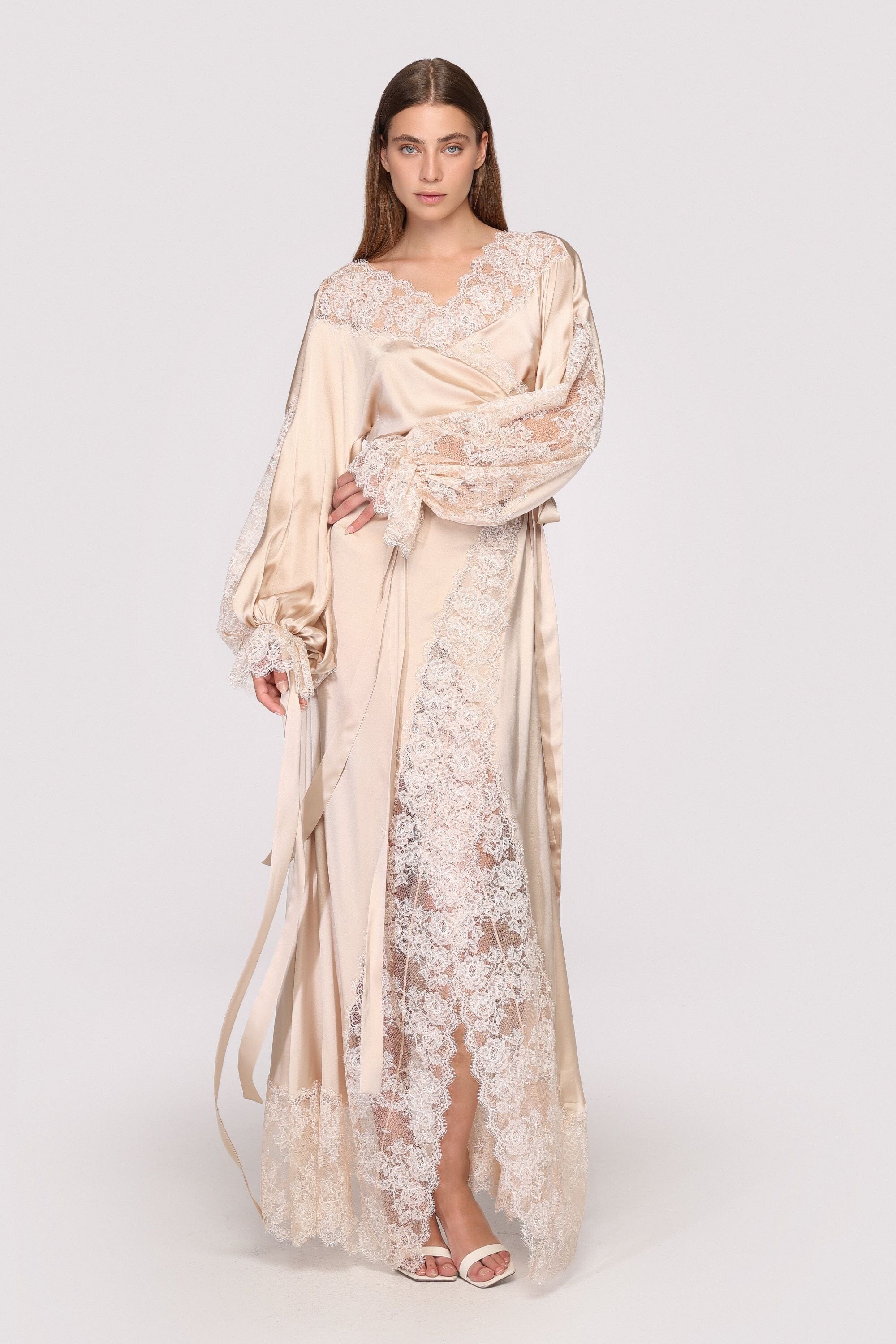  Silk Solstice Soft Gold Robe Product Amoralle