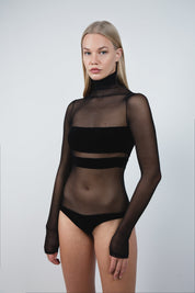  Sizzling Ruffles Bodysuit Black Product Amoralle