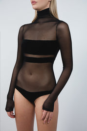  Sizzling Ruffles Bodysuit Black Product Amoralle