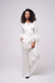  Stargazing Silk Kimono And Trousers Set Product Amoralle