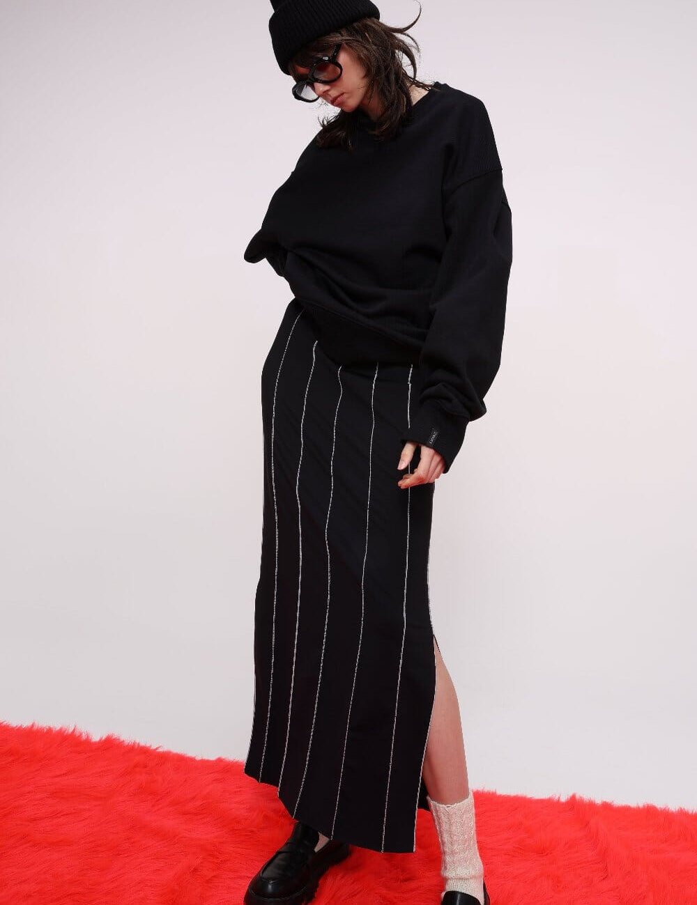  Stitch Detail Fitted Maxi skirt Product Amoralle