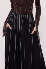  Stitch Detail Midi Skirt Product Amoralle