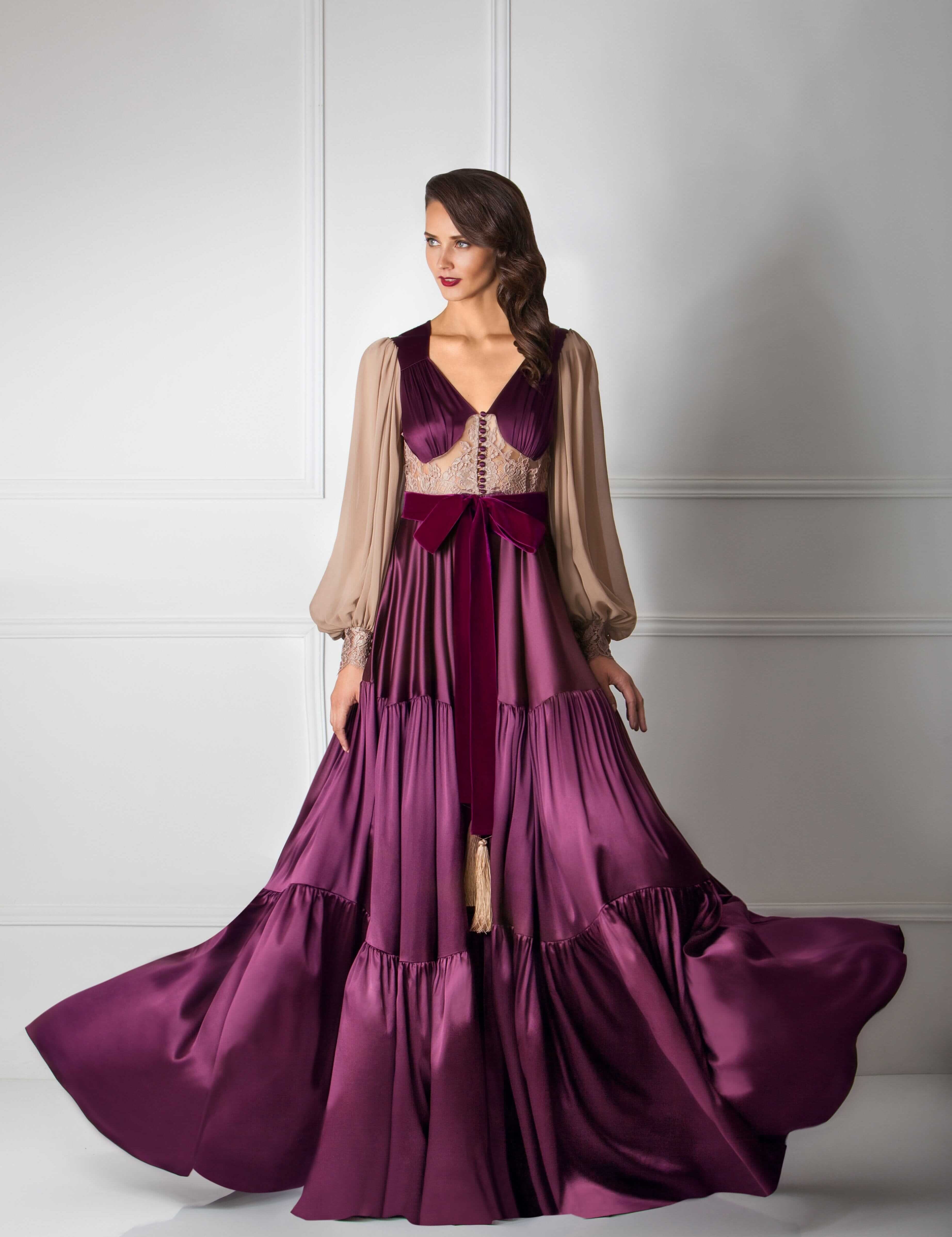  Treasured Silk Plum Robe Product Amoralle