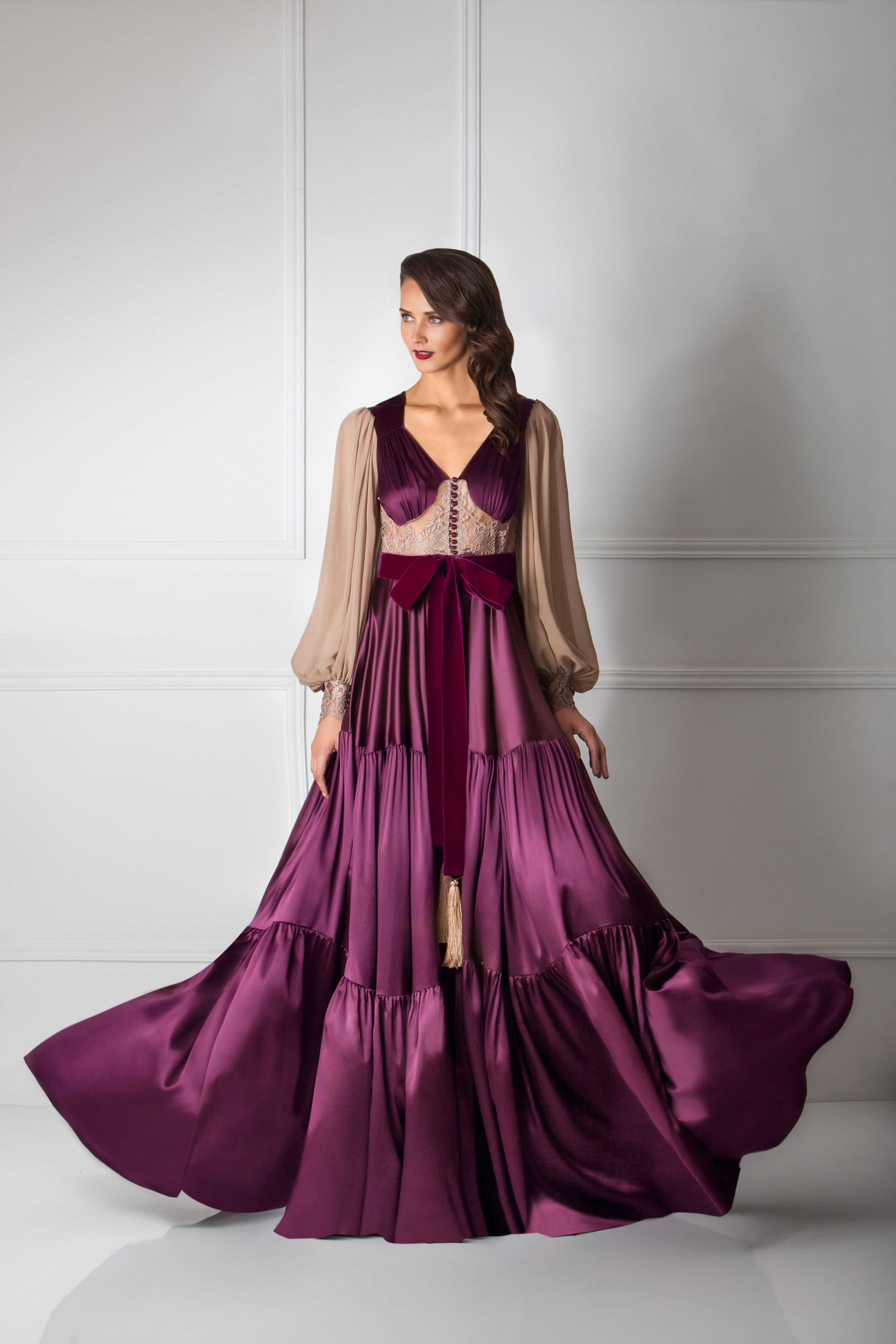  Treasured Silk Plum Robe Product Amoralle
