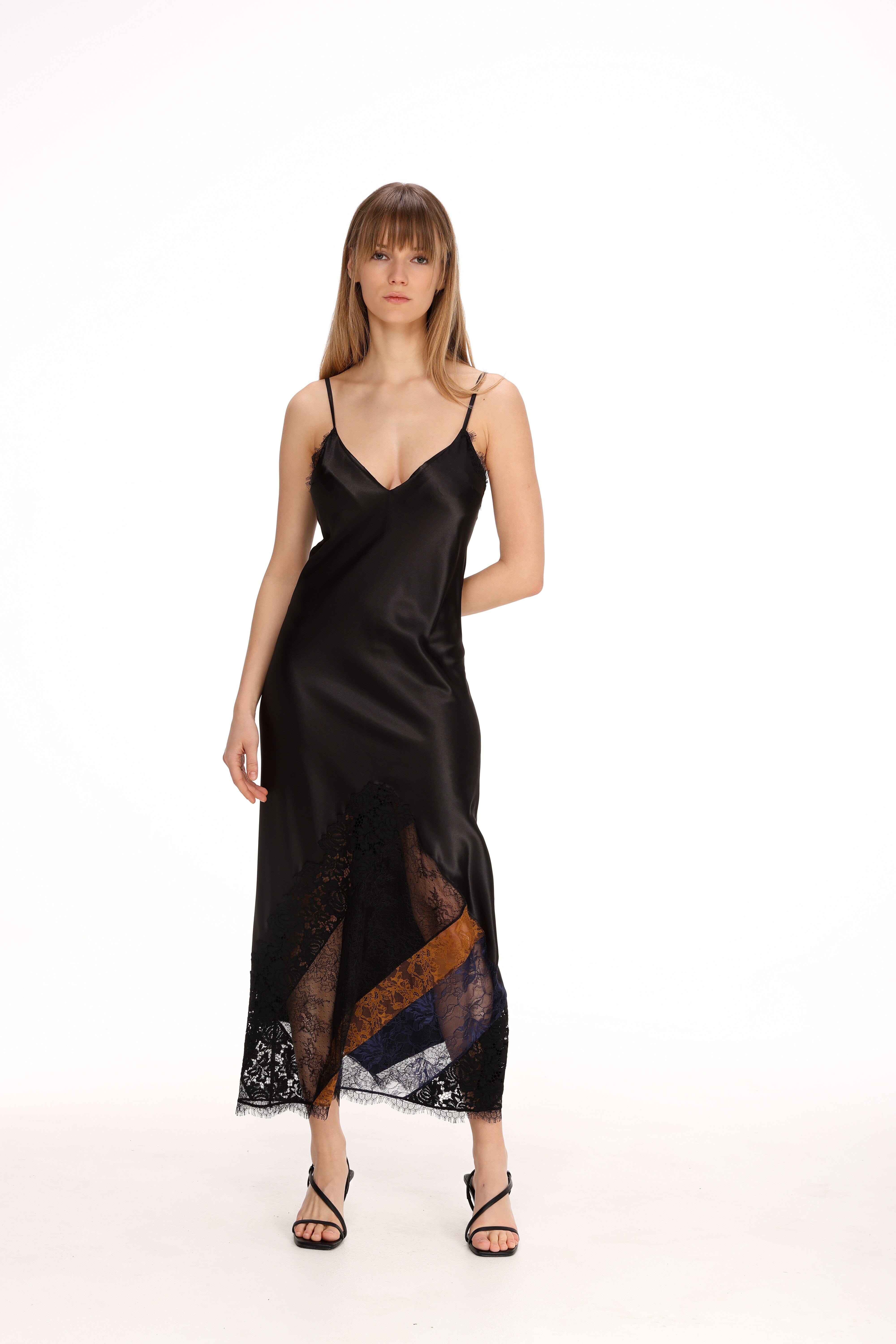  V-neckline Satin Slip Product Amoralle