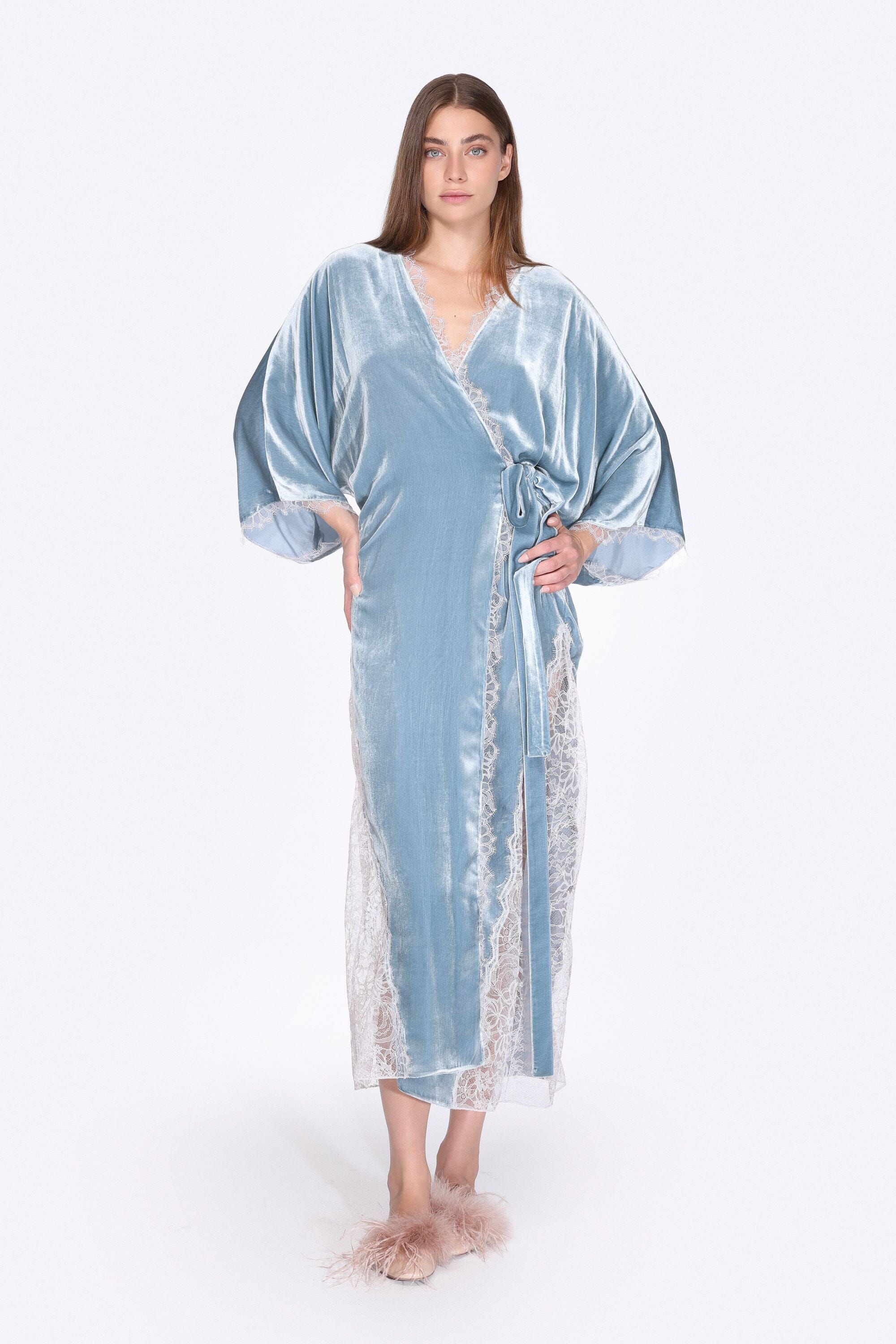  Velvet Wings Robe – Powder Blue Product Amoralle