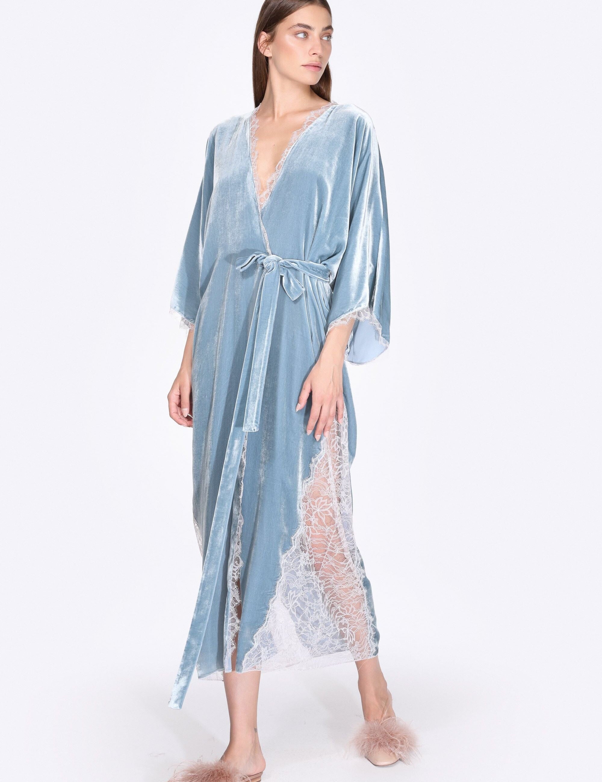  Velvet Wings Robe – Powder Blue Product Amoralle