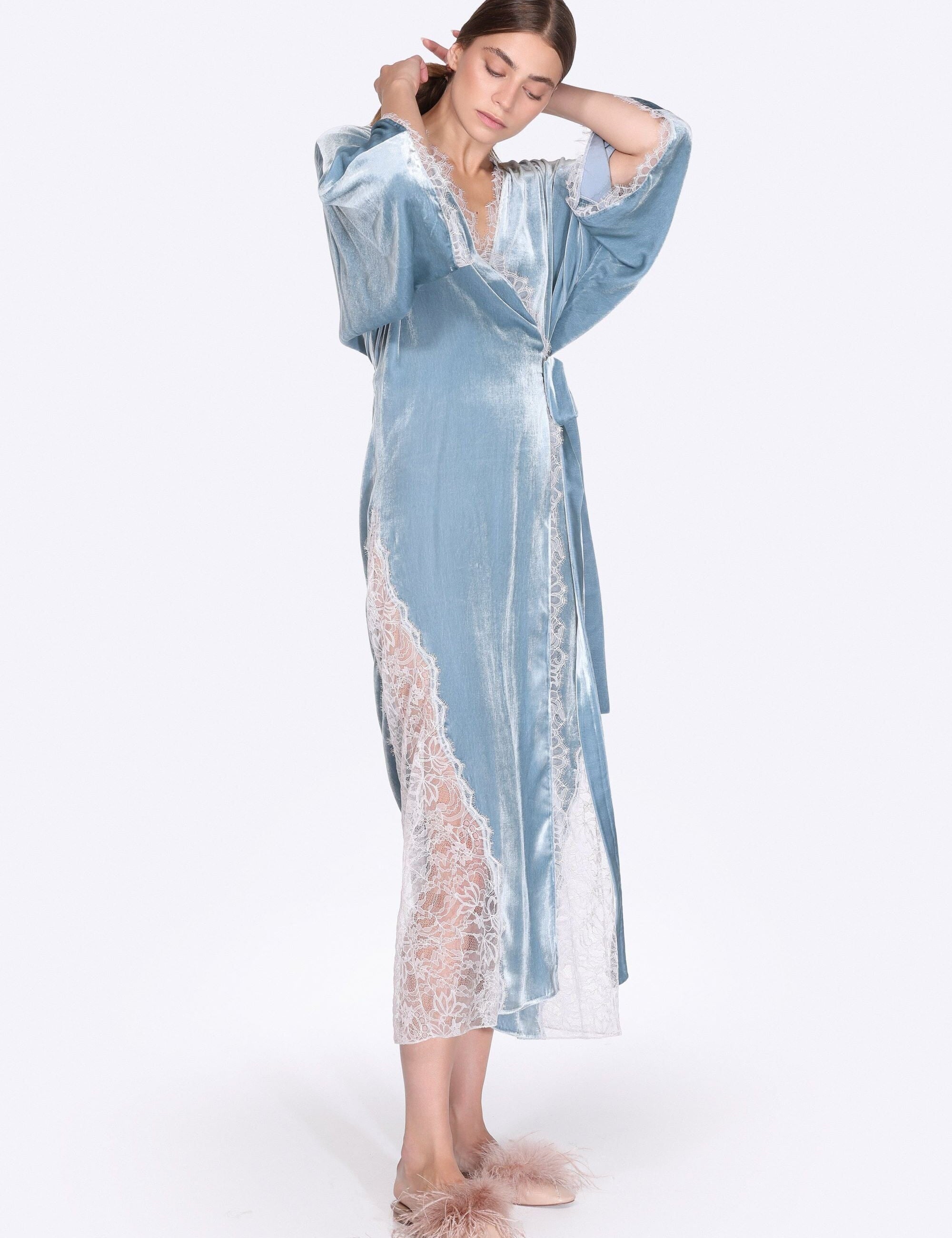  Velvet Wings Robe – Powder Blue Product Amoralle