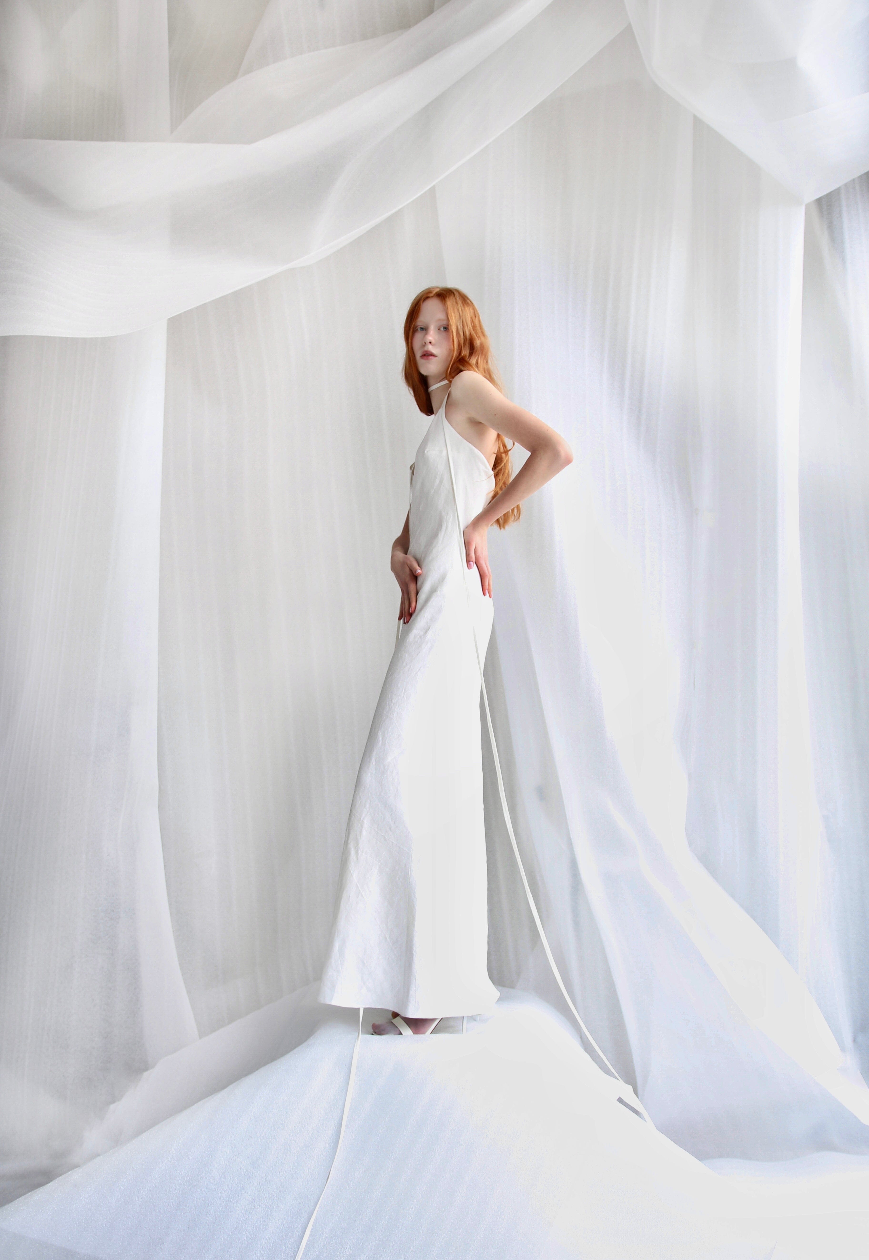  White Linen Maxi Slip Product Amoralle