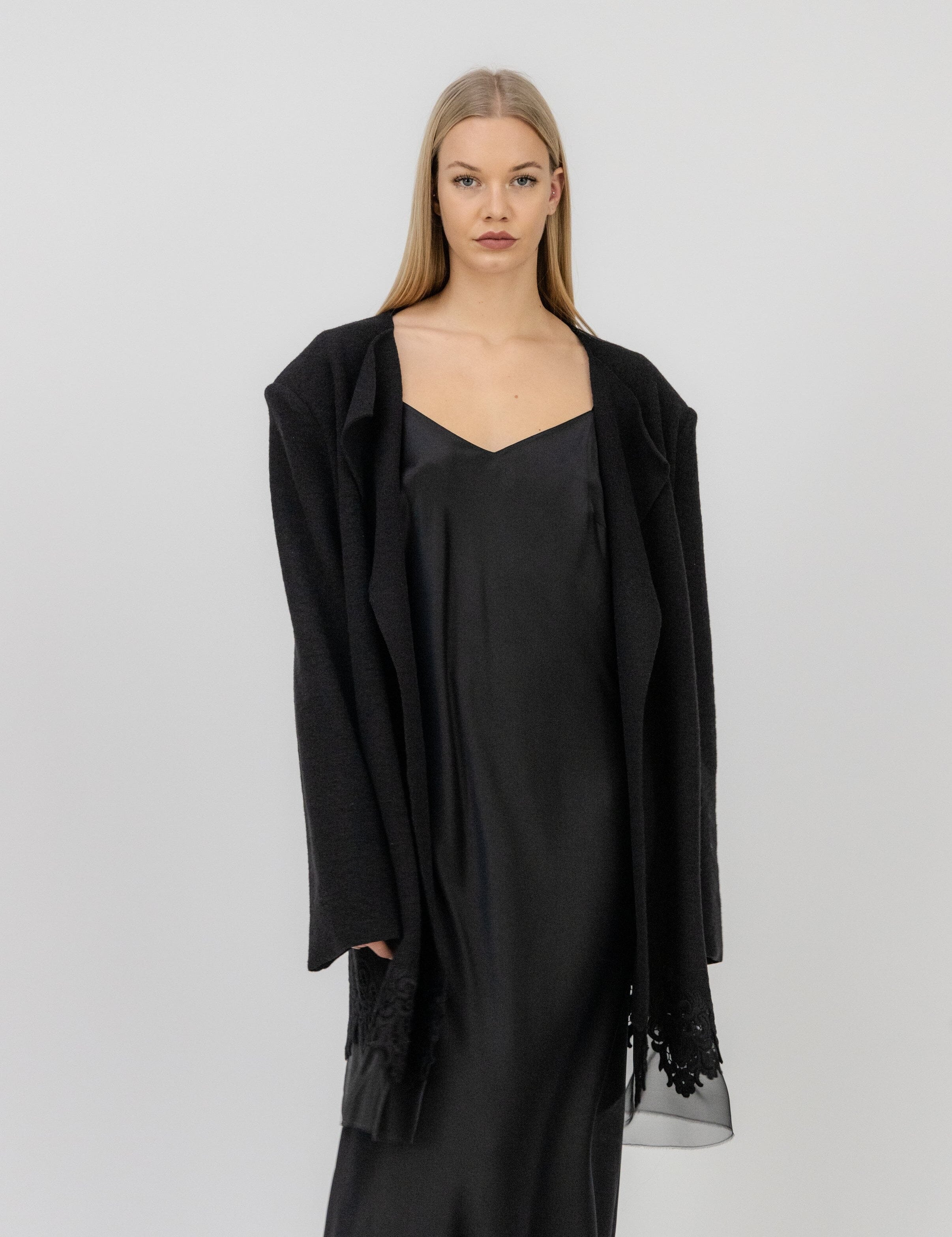  Wool Jacket & Kimono Black Product Amoralle