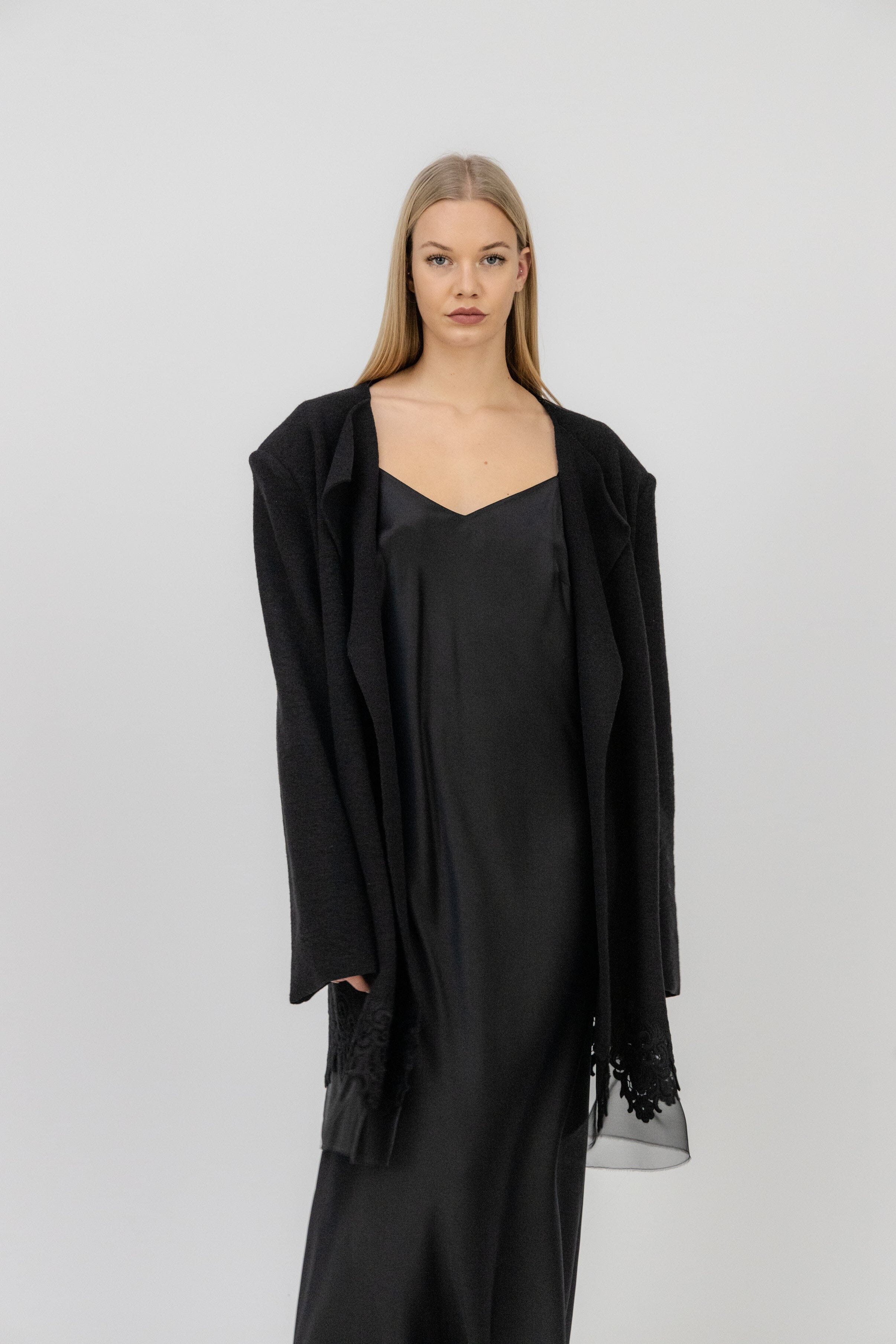  Wool Jacket & Kimono Black Product Amoralle