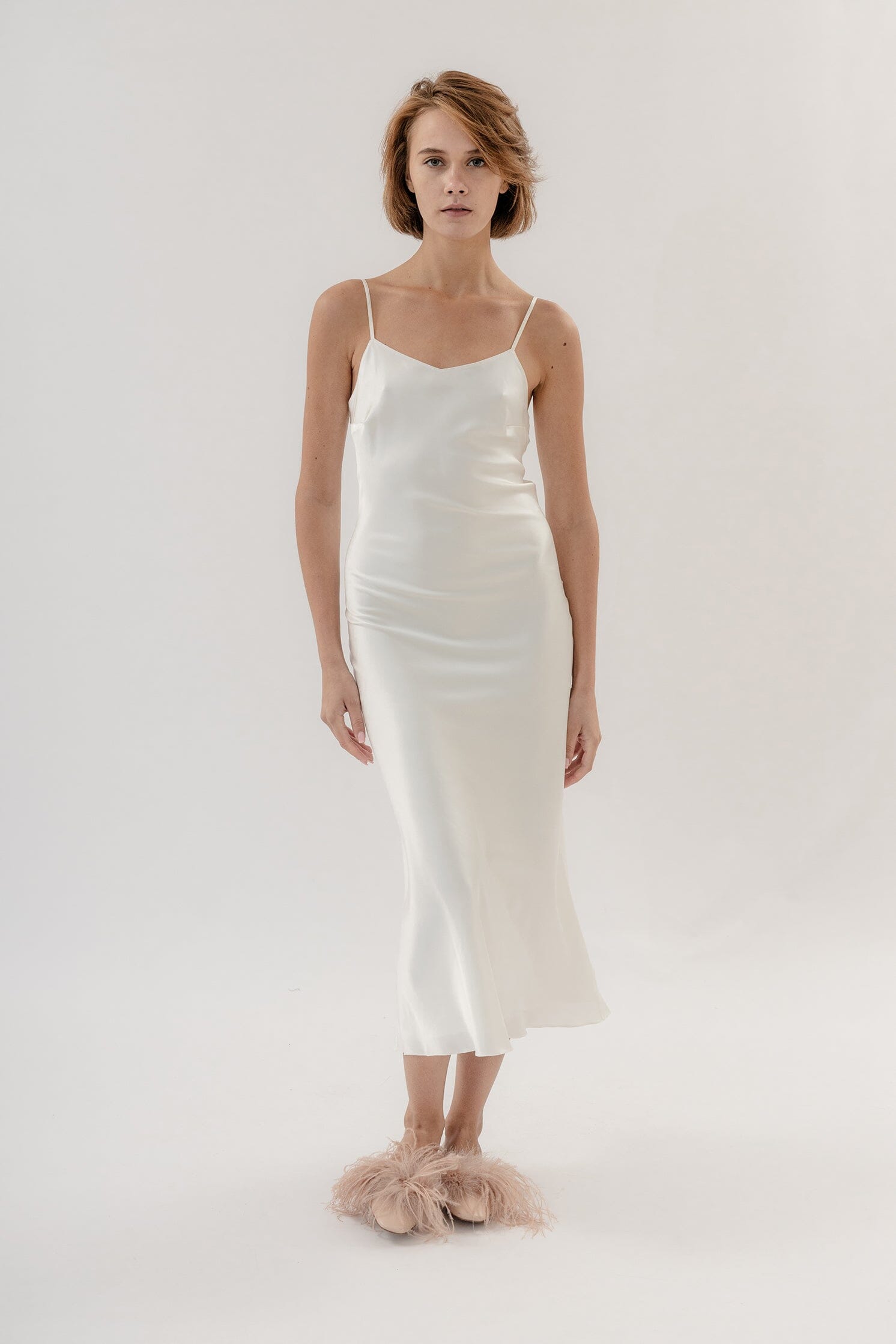  Admirable Double Silk Slip Ivory Product Amoralle