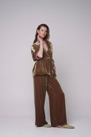  Airy Silk Velvet Set Olive Product SIA Glamoralle