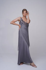 Come With Me Satin Slip Grey Product SIA Glamoralle