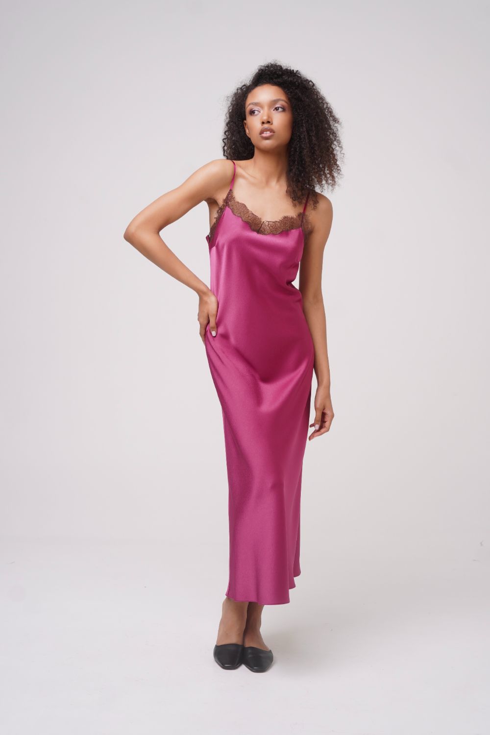  Dark Rose Satin Slip Product SIA Glamoralle